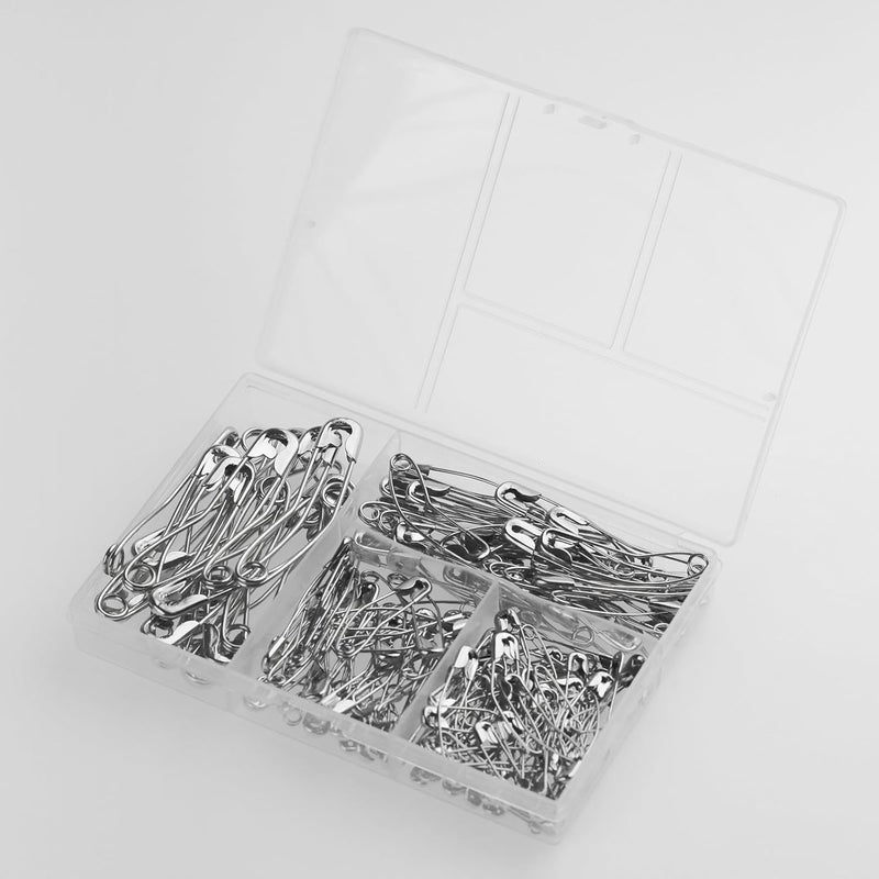 MASONEE 160 Pack Curved Safety Pins for Quilting Basting Pins 28mm 32mm 38mm 54mm Assorted Sizes Quilting Safety Pins Stainless Steel Quilting Pins - Image 5